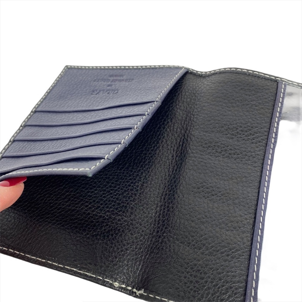 Grays - Stuart Grays of London leather passport cover NWOT black & purple unisex - Picture 4 of 16